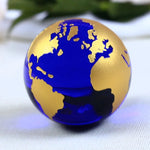 Globe Terrestre en Verre Bleu et Gris