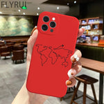 Coque Carte du monde Iphone Rouge