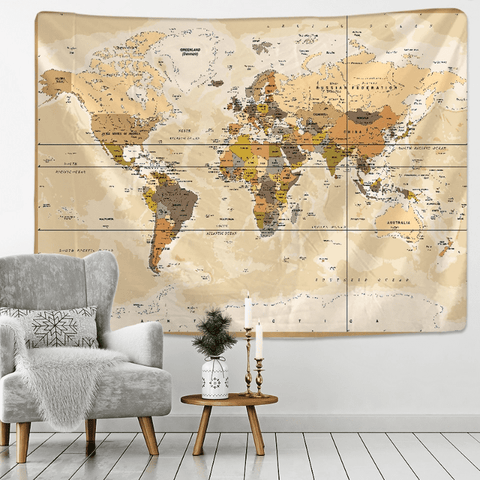 Toile carte du monde rétro.