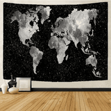 Map monde toile noir.
