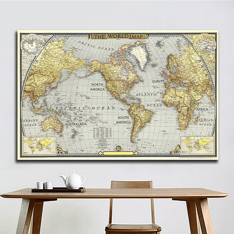 Carte du monde vintage déco estelle.