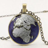 Collier monde globe or 