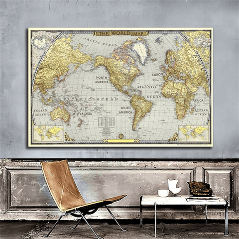 Carte du monde vintage estelle ancienne.