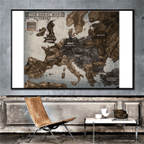 Poster carte du monde vintage original.