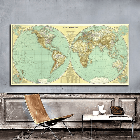 Carte du monde vintage etienne.
