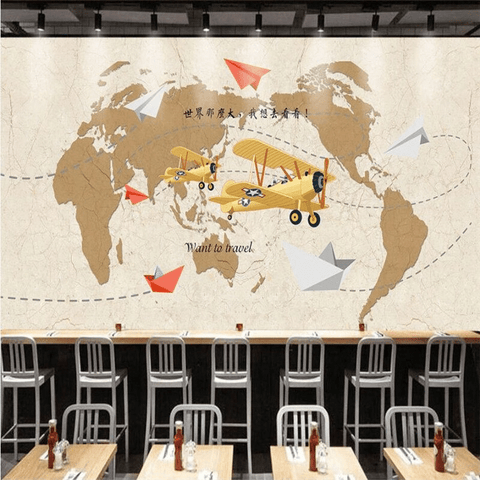 Carte Du Monde Murale Papier Peint