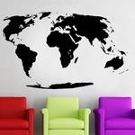 Sticker carte du monde en noir.
