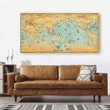 Carte du monde vintage rétro aurélien.