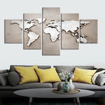 Tableaux multipanneaux carte du monde.