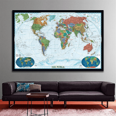 Poster mural carte du monde déco.