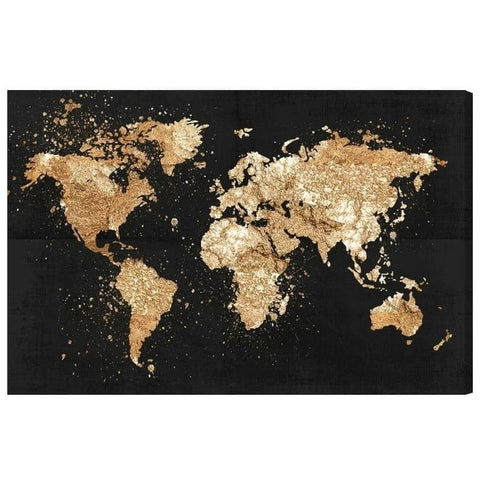 Tableau carte du monde originale noir.
