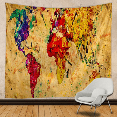 Toile murale carte du monde.