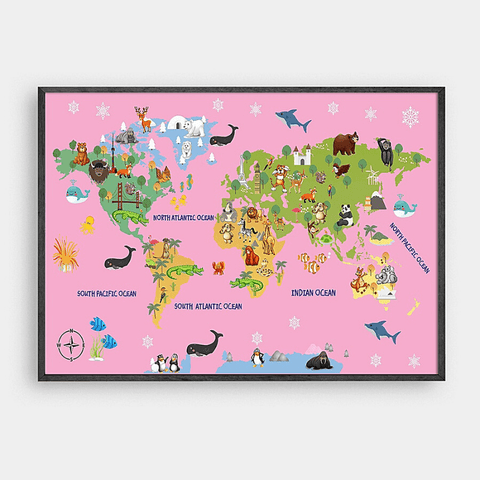 Carte du monde enfant lilou.