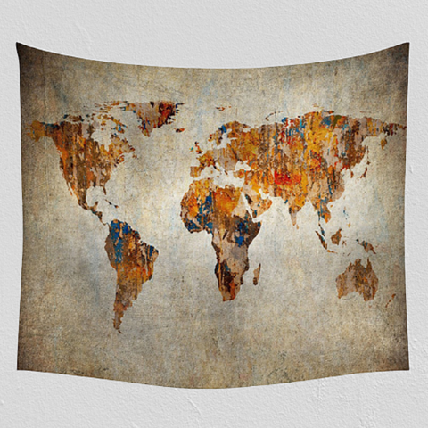 Carte du monde ancienne sur toile originale.