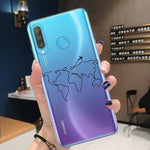 Coque Carte du Monde Huawei Violette