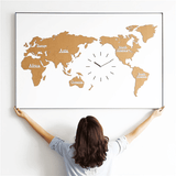 Horloge murale carte du monde tendance.