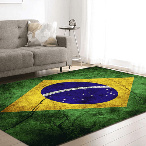 Tapis mappemonde du drapeau Brésil.