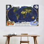 Poster carte monde original bleu.