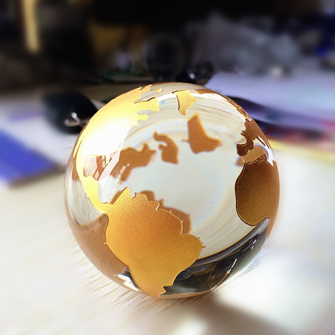 Globe terrestre déco cristal.