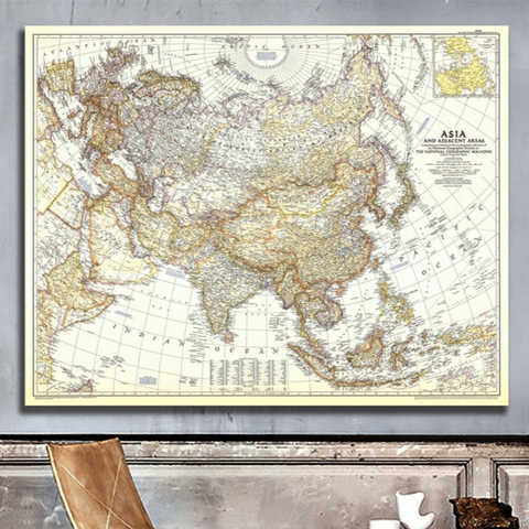 Carte du monde vintage roméo.
