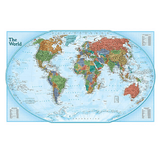 Poster mural carte du monde en déco.