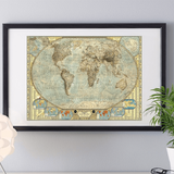 Carte du monde vintage nathan.