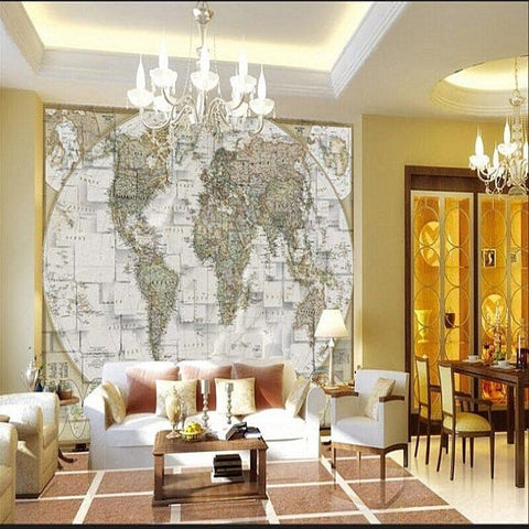 Papier peint carte du monde en globe vintage.