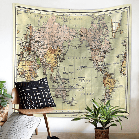 Carte du monde sur toile classique.