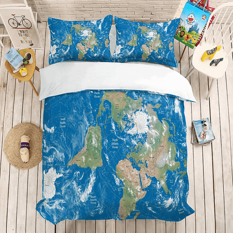 Parure de lit carte du monde.