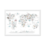 Carte du monde enfant pierre décoratif.