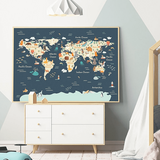 Carte du monde enfant diego décoration.
