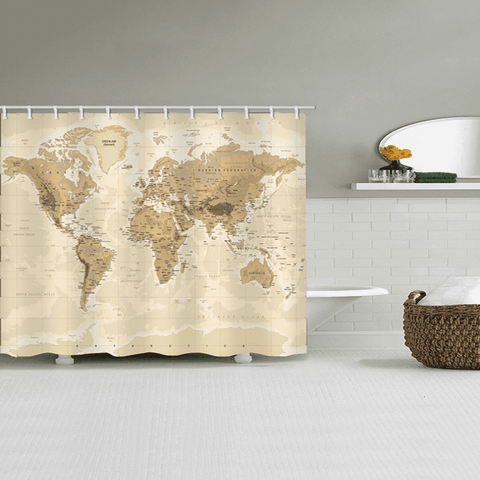 Rideau de douche carte du monde original.