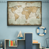 Carte du monde vintage serena décoration.