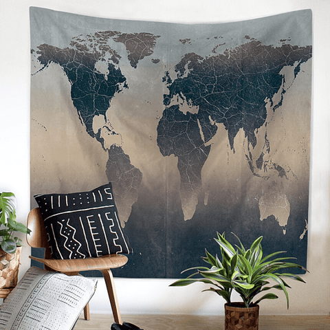 Carte du monde sur toile déco.