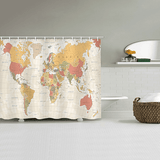 Rideau de douche carte du monde décoratif.