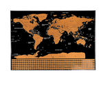 Carte du Monde à Gratter Noire et Dorée Brillante Petit Format