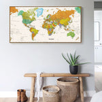 Poster Carte Du Monde Avec Pays Coloré