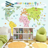 Papier peint carte du monde enfant.