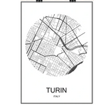 Carte du Monde Déco Ville Blanche Turin
