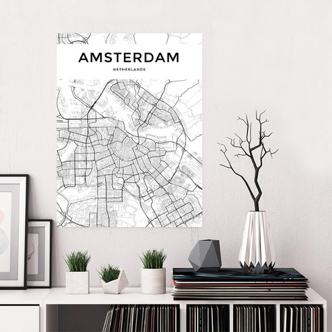 Carte Du Monde Déco Blanche Amsterdam