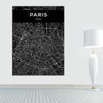 Carte Du Monde Déco Noire Paris