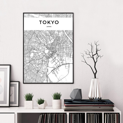 Carte Du Monde Déco Tokyo 