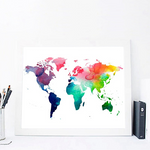 Poster Mural Carte du Monde Coloré