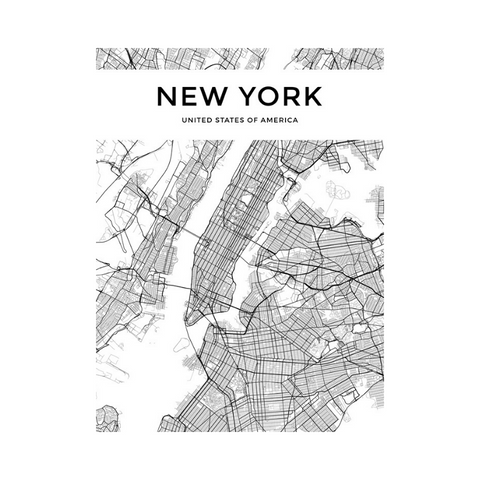 Carte Du Monde Déco New York Blanche