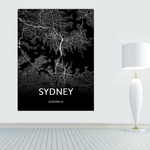 Carte Du Monde Déco Noire Sydney