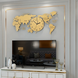 Horloge Carte Du Monde Murale Dorée