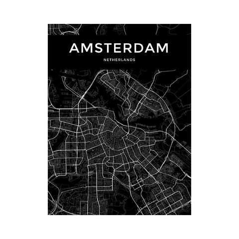 Carte Du Monde Déco Noire Amsterdam