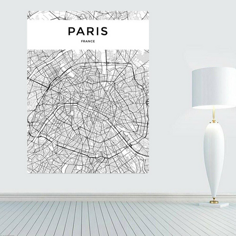 Carte du Monde Déco Blanche Paris