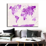 Carte Du Monde Décoration Violet