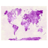Carte Du Monde Décoration Violete